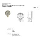 HYDRAULIC PRESSURE GAUGE 0-60 BAR VERTICAL CONNECTION