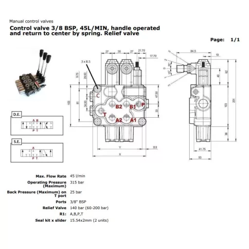 CONTROL VALVE YFM35/5 3/8" DDDDD
